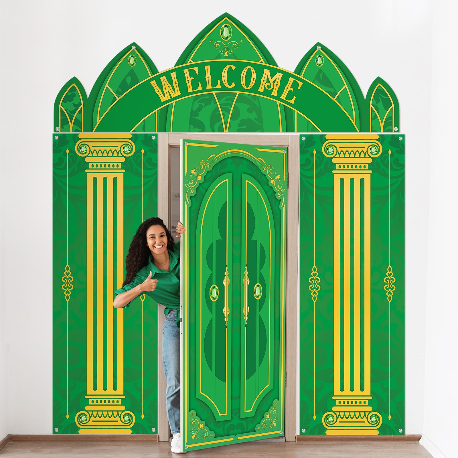 Amazon.com: VitalCozy 4 Pcs Green Castle Door Cover 6.5 x 3 ft